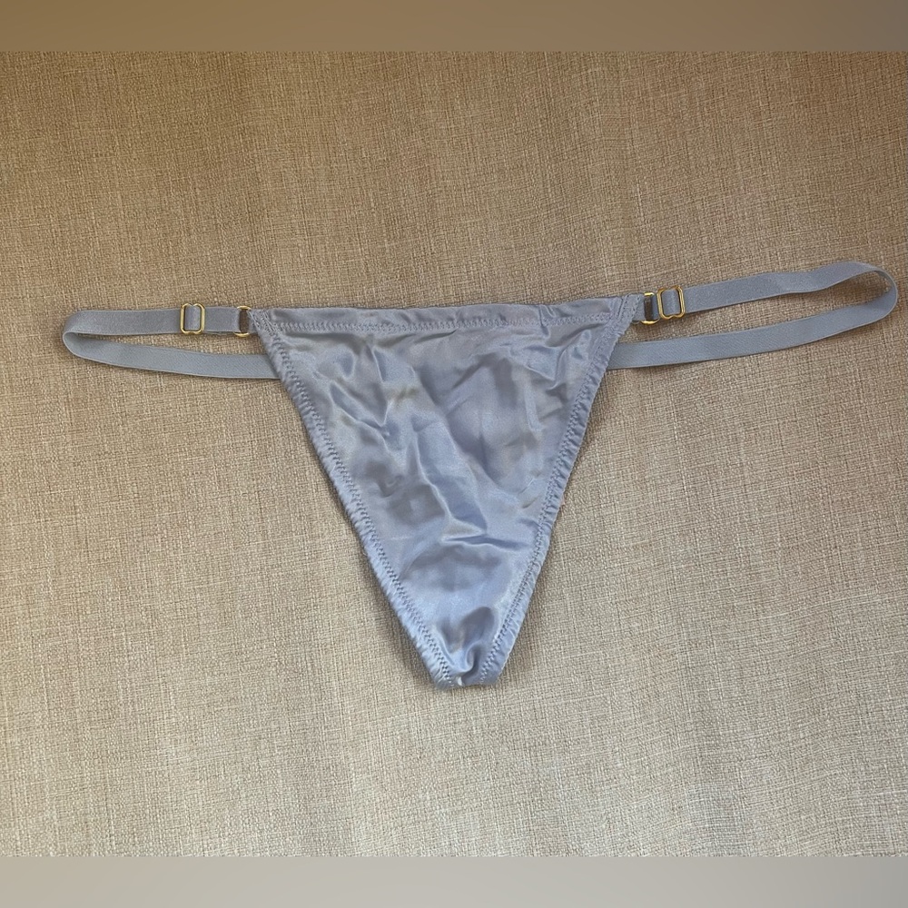 Victoria's Secret Light Blue Satin Thong
